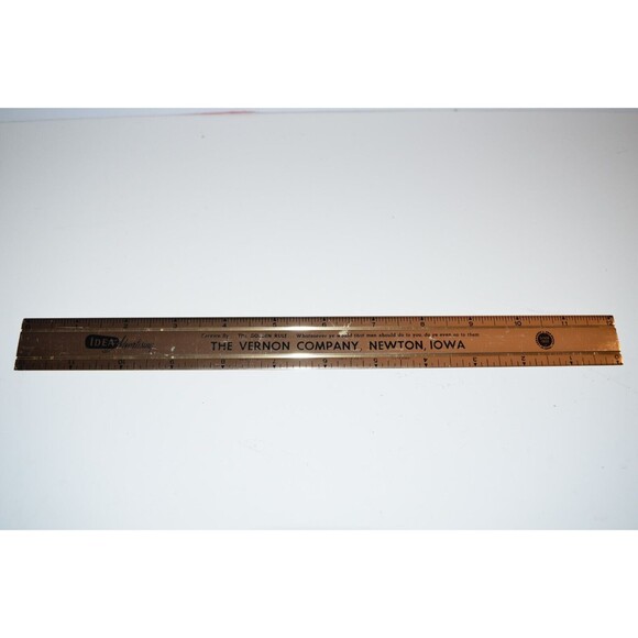 Vtg Vernon company Newton Iowa Advertising Metal 12" Ruler - Picture 5 of 5